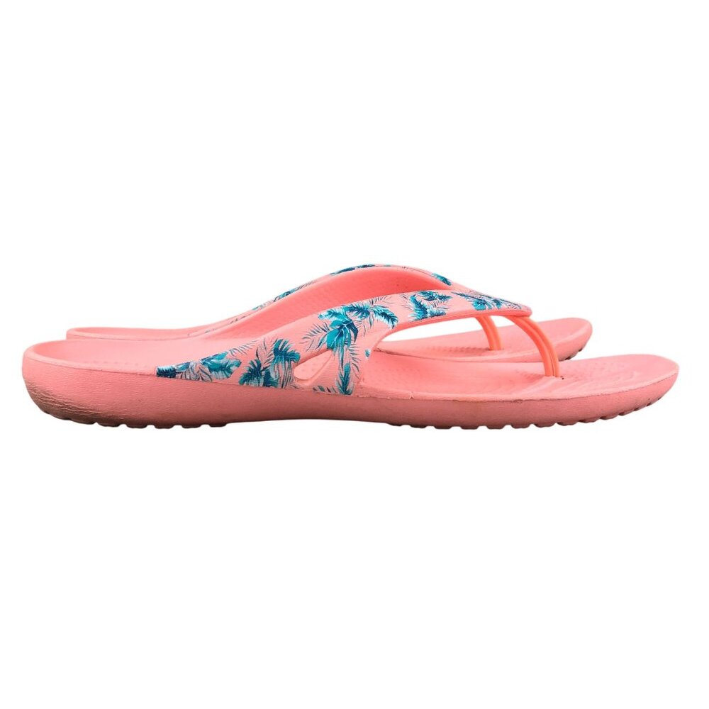 Crocs Women's Size 8 Kadee II Tropical Melon Pink Blue Slip On Flip Flops Sandal